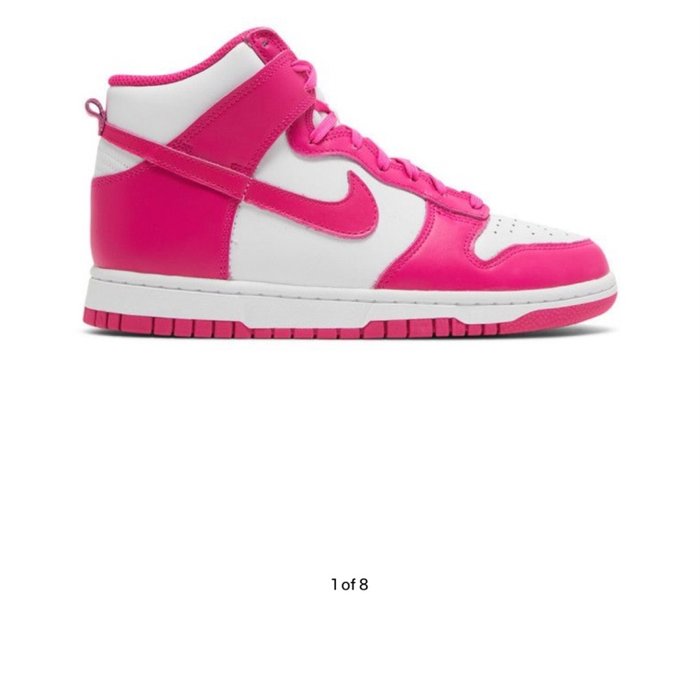 High top pink and white Nike Dunk